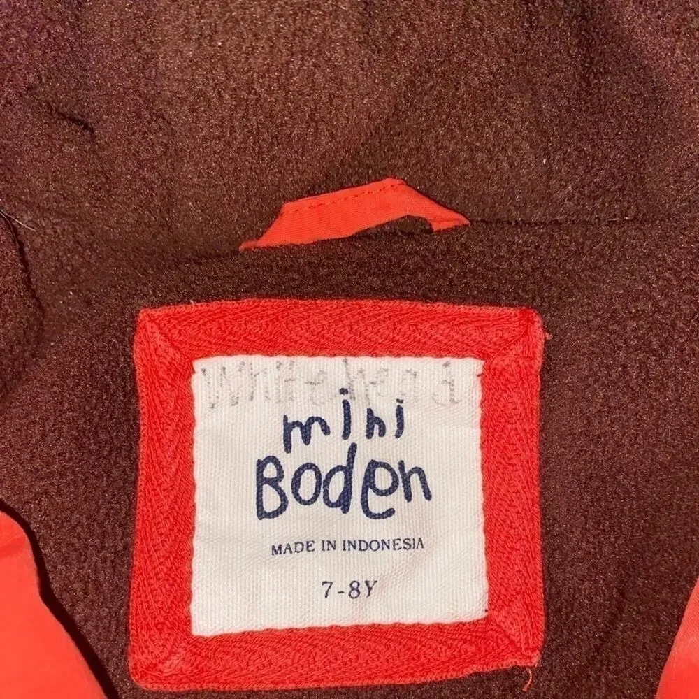 MINI BODEN BOYS FULL ZIP HOODED JACKET SIZE 7-8 YEARS
